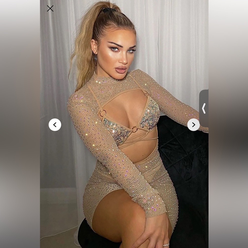 Sparkling Nude Two-Piece Set